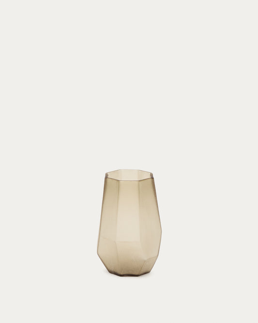 Jarrón Arai de vidrio reciclado gris 16,5 cm