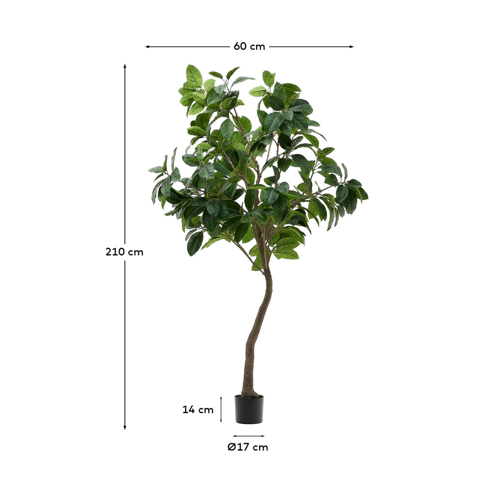 Arbre artificial Ficus amb test negre 210 cm