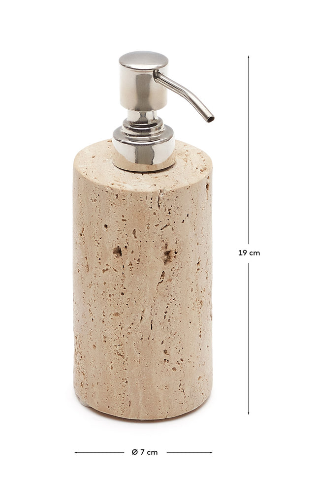 Dispensador de jabón Macre de travertino beige