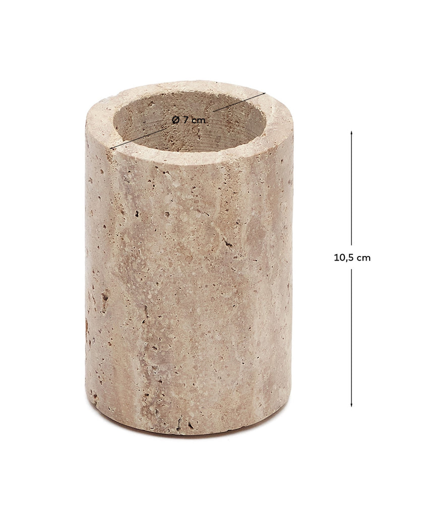 Portacepillos Macre de travertino beige