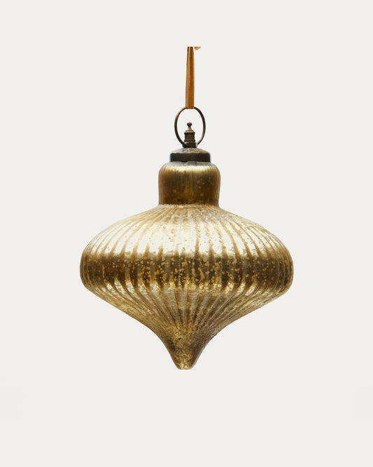 Adorn penjant Raj de vidre reciclat daurat 20 cm