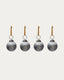 Set Blama de 4 bolas colgantes decorativas de vidrio reciclado plateado Ø 6 cm