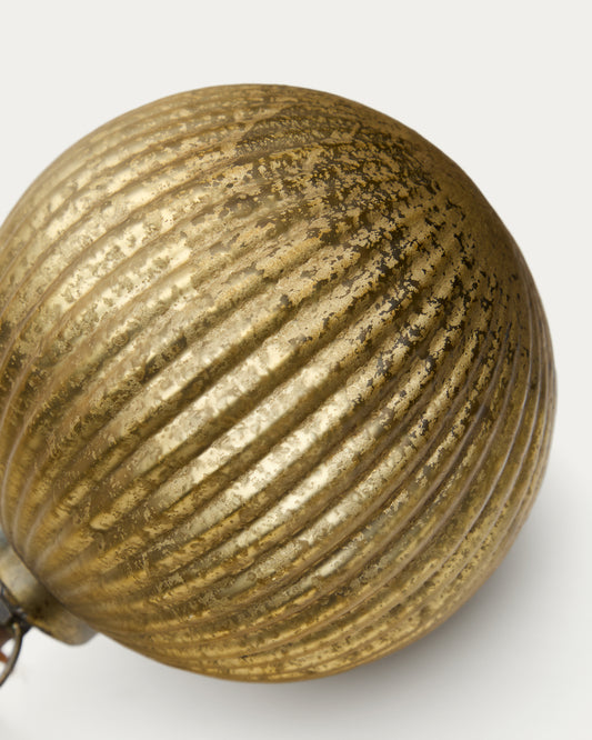 Bola de navidad Elur de vidrio reciclado dorado Ø 15 cm