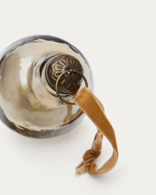 Set de 4 boules de Noël Piril en verre recyclé marron Ø 6 cm
