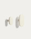 Set Arely de 2 penjadors de fusta massissa de faig amb acabat lacat beix 6,5 cm / 10 cm