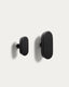 Set Arely de 2 penjadors de fusta massissa de faig amb acabat lacat negre 6,5 cm / 10 cm