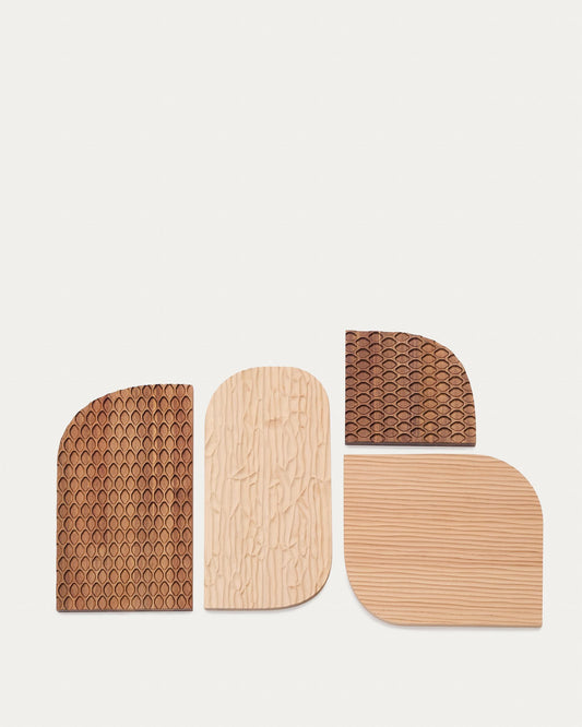 Panell mural Trivax de 4 peces de fusta d'acàcia FSC 100%