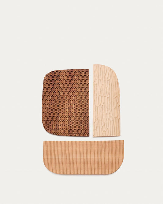 Panell mural Trivax de 3 peces de fusta d'acàcia FSC 100%