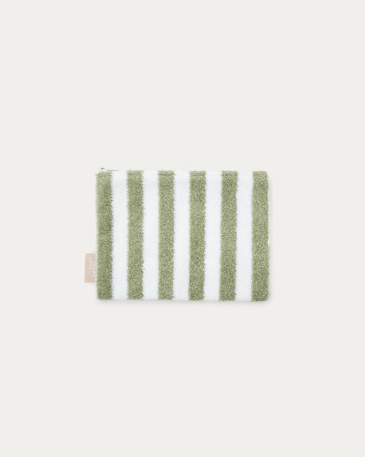 Necesser Nuni de cotó ratlles blanc i verd