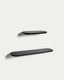 Set Arely de 2 prestatges de MDF amb acabat lacat negre 35 cm / 55 cm
