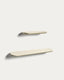 Set Arely de 2 prestatges de MDF amb acabat lacat beix 35 cm / 55 cm