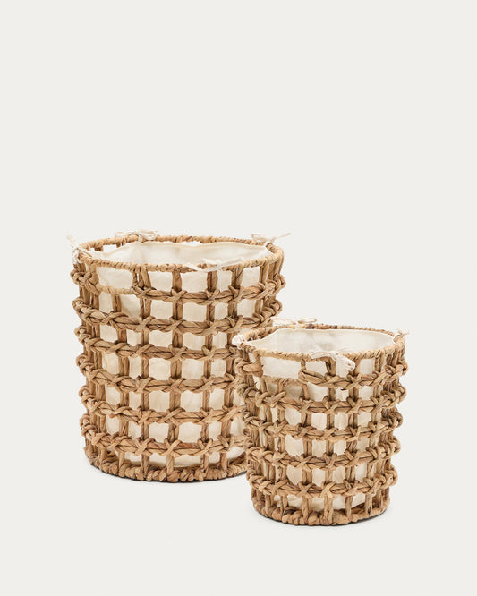 Conjunt Dilam de 2 cistelles de fibres naturals Ø 30 cm / Ø 38 cm