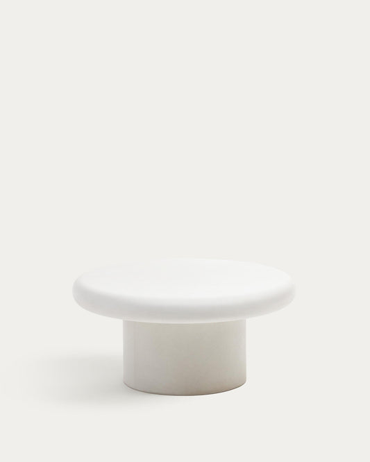 Taula de centre rodona Addaia de ciment blanc Ø90 cm