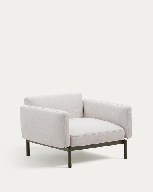 Fauteuil modulable d’extérieur Sorells beige et aluminium vert