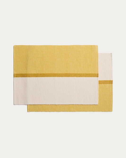 Set Tari de 2 manteles individuales 100% algodón amarillo 35 x 50 cm