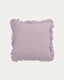 Housse de coussin Nacha en coton et lin mauve 45 x 45cm