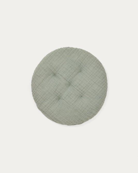 Coixí Laily de 100% cotó verd Ø30 cm