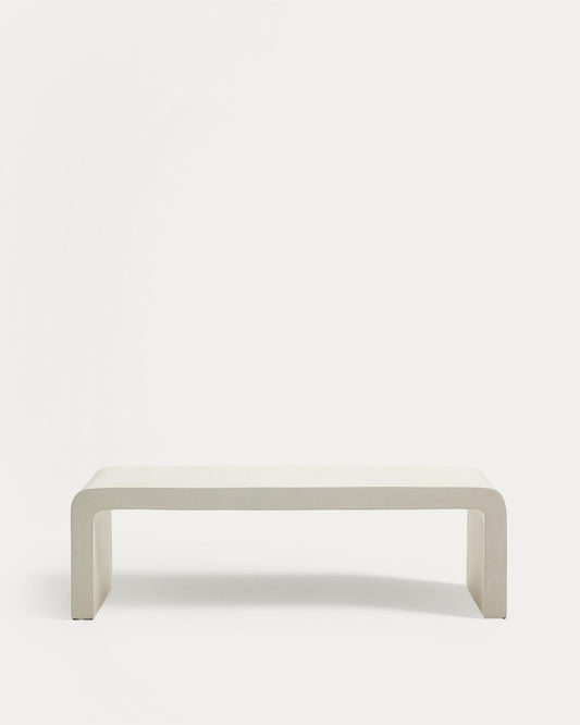 Taula de centre Aiguablava de ciment blanc 135 x 65 cm