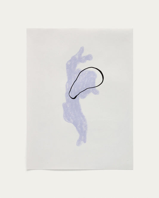 Papier bleu inca et blanc 42 x 56 cm