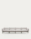 Sofà modular d'exterior Sorells 4 places amb entapissat beix i alumini verd 314  cm
