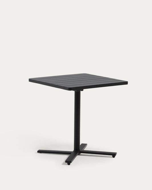 Taula d'exterior plegable Torreta d'alumini amb acabat gris fosc 70 x 70 cm