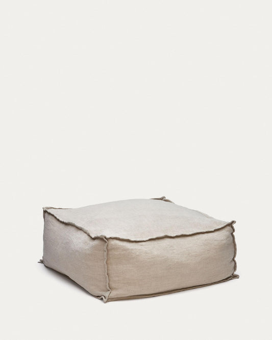 Puf Forallac 100% lli beix 50 x 50 cm