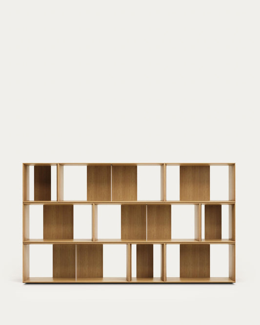 Conjunt Litto de 9 prestatgeries modulars de xapa de roure 202 x 114 cm