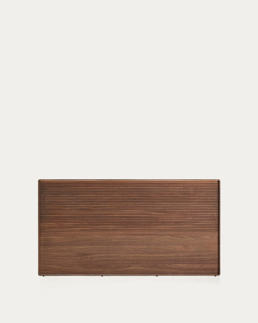 Capçal Norlen de xapa de noguera amb acabat fosc i llum LED per a llit de fins a 160 cm FSC Mix Credit