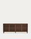 Aparador Beyla de 4 portes de xapa i fusta massissa de freixe amb acabat en to noguera 180 x 71,5 cm FSC 100%