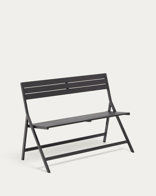 Banc d'extérieur pliable Torreta en aluminium avec finition gris foncé