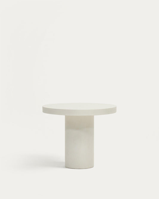 Taula rodona Aiguablava de ciment blanc Ø 90 cm