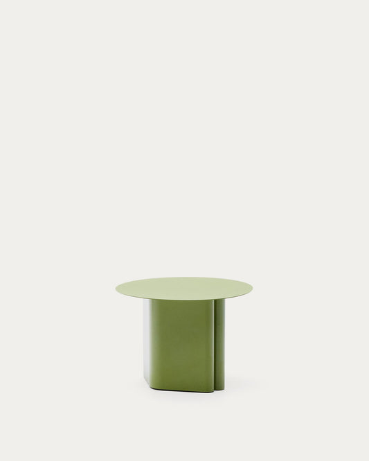 Taula auxiliar Arvin de ferro verd Ø55 cm