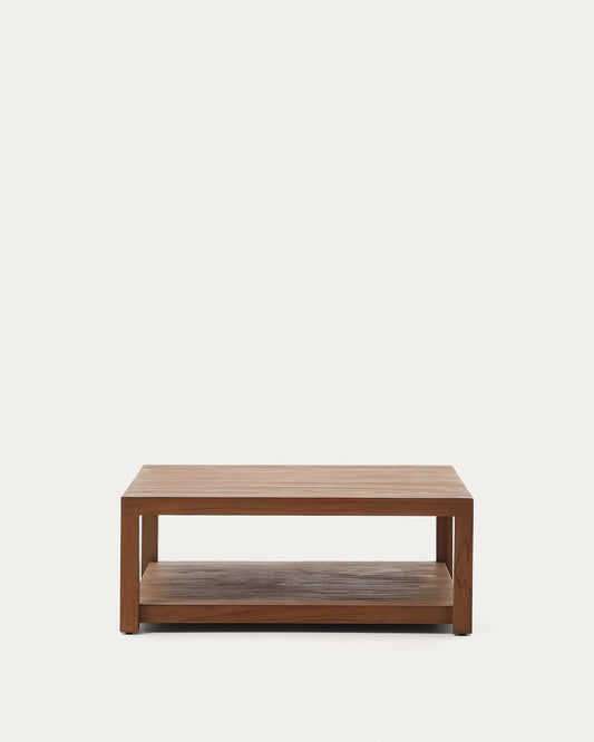 Mesa auxiliar Sashi de madera maciza de teca 90 x 90 cm