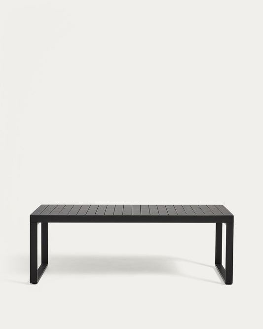 Taula extensible d'exterior Galdana d'alumini amb acabat gris fosc 220 (340) x 100 cm