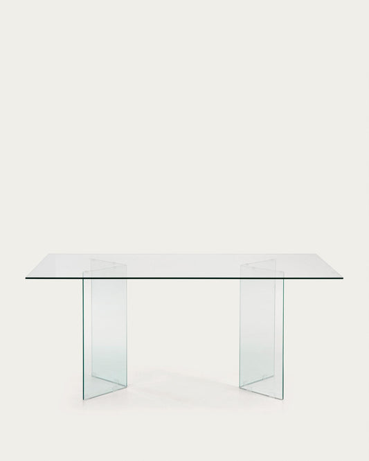 Taula Burano de cristall 200 x 90 cm