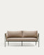Sofà 2 places d'exterior Zivia de corda en color cru i acer galvanitzat verd 178 cm