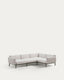 Sofà modular raconer d'exterior Sorells 5 places entapissat beix alumini verd 276x191,5 cm