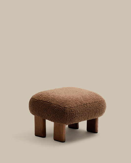 Reposapeus Nema borreguet talp i potes fusta massissa freixe acabat noguera 65x55,4cm FSC 100%