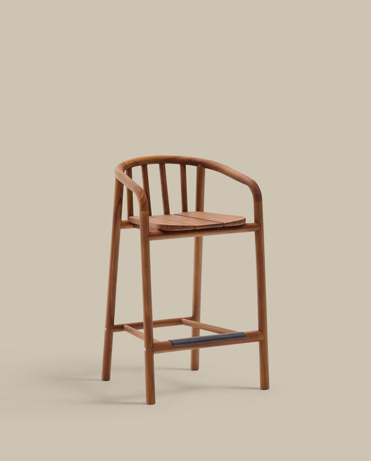 Tamboret d'exterior Turqueta de fusta massissa de teca FSC 100% alçada 65 cm