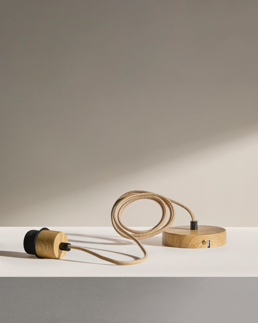 Muntura per a llum Kaede de metall amb acabat efecte fusta 150 cm