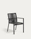 Silla apilable de exterior Culip de cuerda y aluminio gris