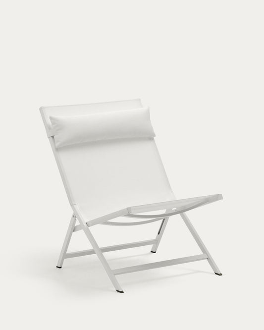 Butaca plegable Canutells d'alumini amb acabat gris clar