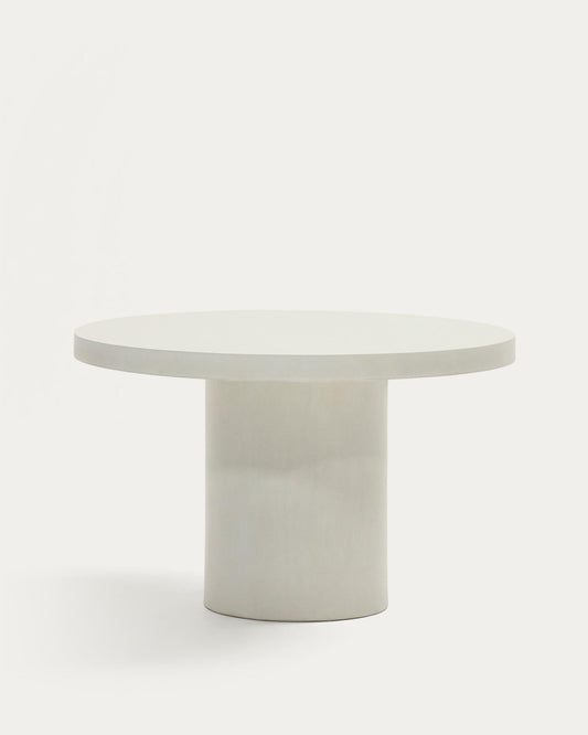 Taula rodona Aiguablava de ciment blanc Ø 120 cm