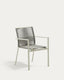 Silla apilable de exterior Culip de cuerda y aluminio blanco