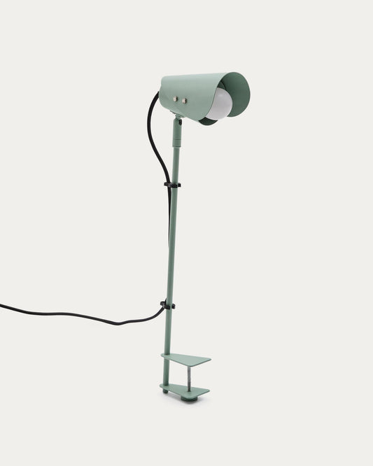 Lampe de bureau avec pince Jula en métal vert