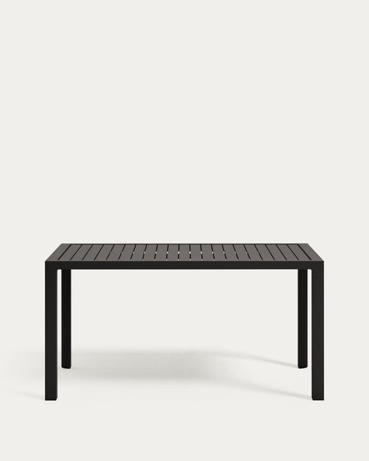 Taula d'exterior Culip d'alumini amb acabat gris 150 x 77 cm