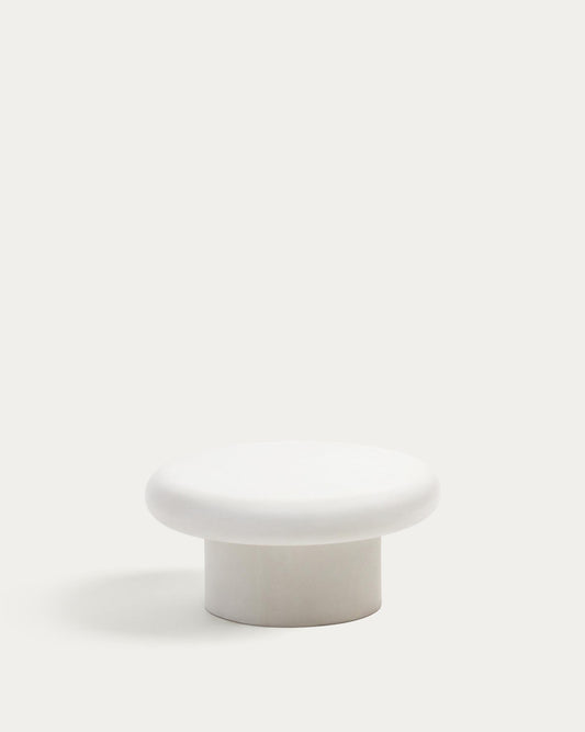Taula de centre rodona Addaia de ciment blanc Ø66 cm