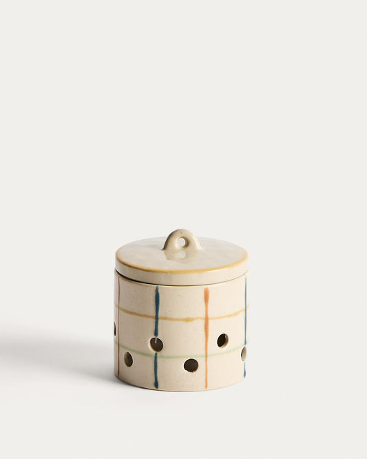 Pot per a alls Belor de ceràmica amb línies multicolor 9,8 cm