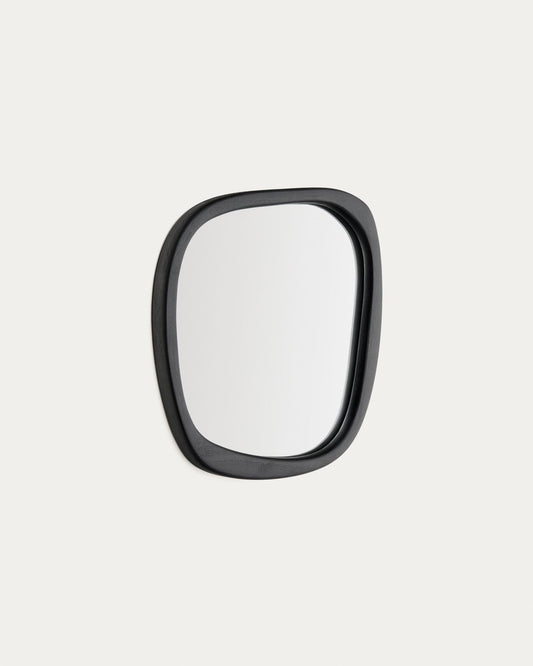 Mirall Alura de fusta de teca negre FSC 100% 45,5 x 47 cm