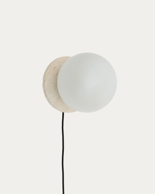 Aplic de paret Malachi de vidre i pedra de travertí